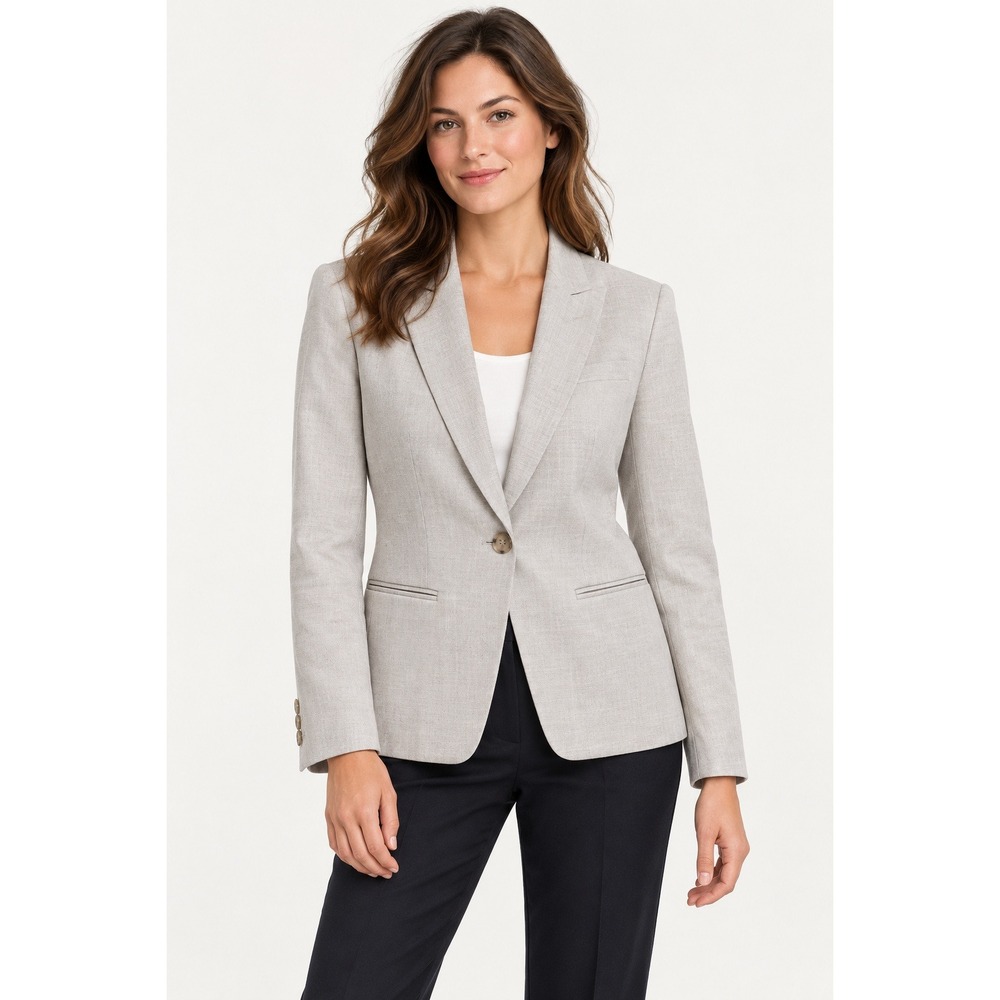 NWT J.Crew Alexandra Blazer Womens 10 Cream Linen Blend Single Button